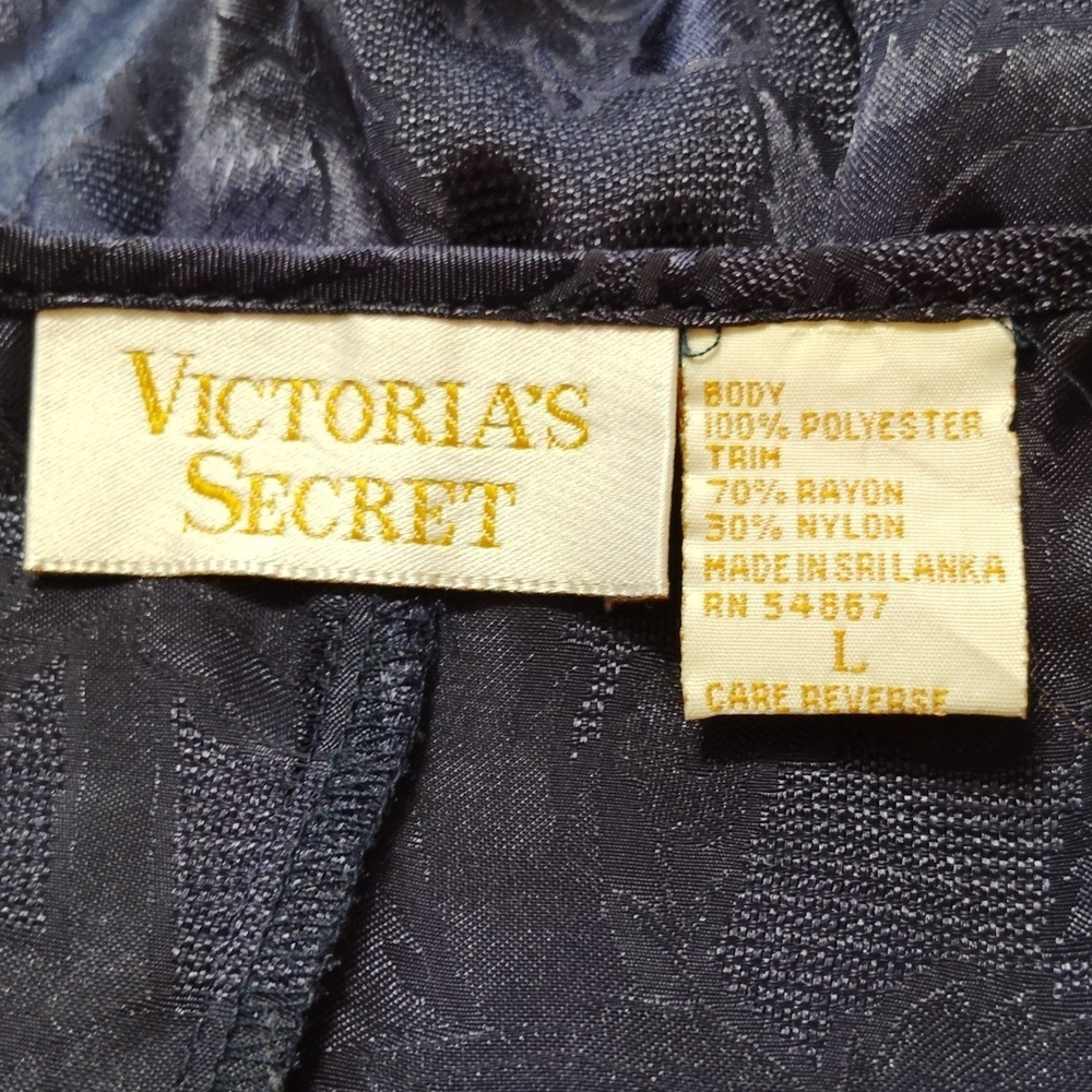 Victoria Secret Gold Label Lace Blue Teddy Romper Size Large - Picture 4 of 5